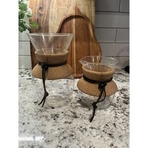Bodum Glass Pour Over Drip Coffee Maker Carafe Hourglass Shape Set of 2 6/8 inch